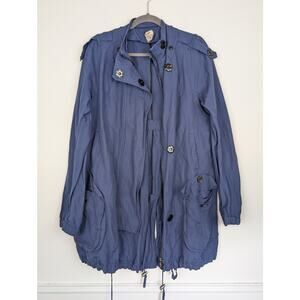 L'Agence Park Jacket Metallic Utility Designer Luxury Pockets Blue Size M